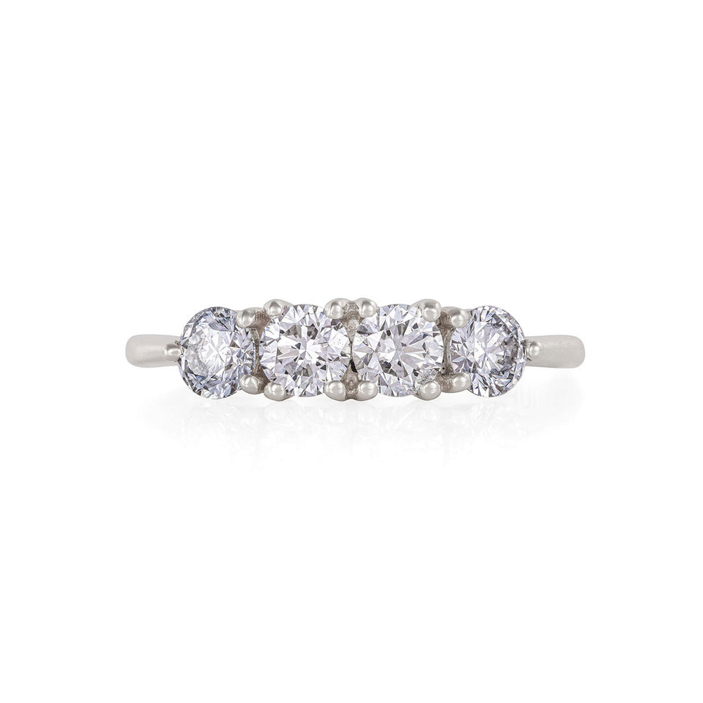 Stars in the Sky - 14k Polished White Gold Four Diamond Eternity Ring