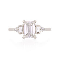 Victorian Lab-Grown Diamond Engagement Ring - 14k White Gold Polished Band