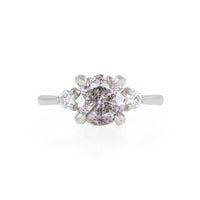 You, Me & Magic 2ct Grey Diamond Engagement Ring - 14k White Gold Polished Band