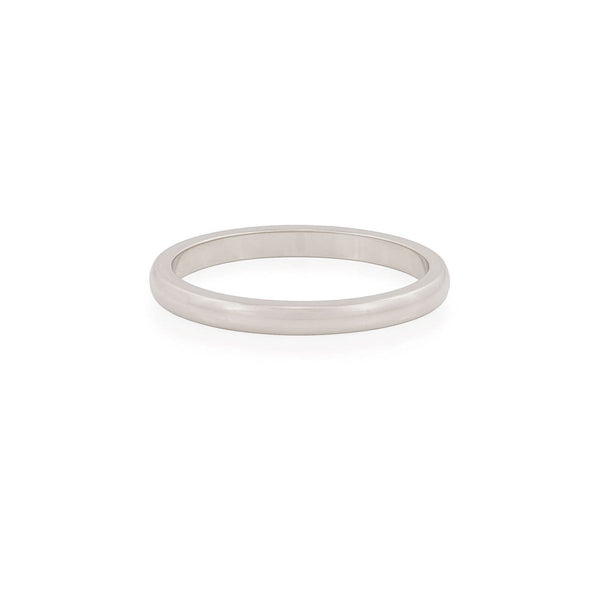 Timeless Love 2mm Polished Wedding Band - 14k White Gold