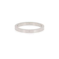 Classic Flat Wedding Ring - 14k Polished White Gold (Thin Band)