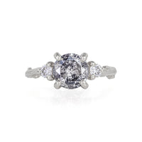 You, Me & Magic 2ct Grey Diamond Engagement Ring - 14k White Gold Twig Band