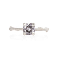 Sparkle 1ct Grey Diamond Engagement Ring - 14k White Gold Twig Band