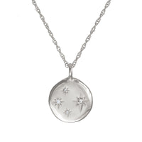 Chupi - Four Diamond Disc Necklace - Stars in the Sky Solid White Gold