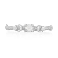 Sun, Moon & Stars - 14k White Gold Opal Ring