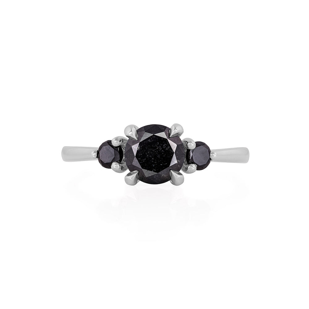 You Me Magic 1ct Black Diamond Engagement Ring White Gold Chupi