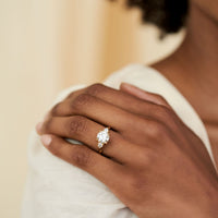 On-body shot of You, Me & Magic 2ct Lab-Grown Diamond Engagement Ring - 14k Gold Twig Band