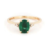 Dewlight 1ct Emerald Oval Engagement Ring - 14k Gold Polished Band - Video cover