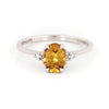 Dewlight 1ct Primrose Yellow Sapphire Oval Engagement Ring - 14k White Gold Polished Band - Video cover