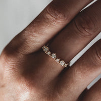 On-body shot of Crown of Light - 14k White Gold Polished Band Diamond Ring