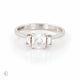 Thumbnail of Heart's Light Three Stone Diamond Engagement Ring - 14k White Gold Polished Band